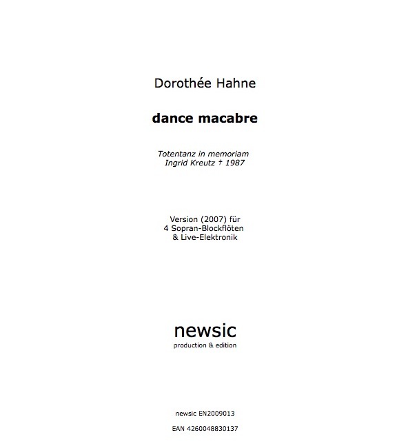 Dorothée Hahne: dance macabre - Quartett-Version